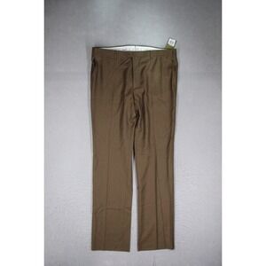 Santorelli Luxury Serge Romeo Mens 42 Tobacco Brown Virgin Wool Dress Pants NWT